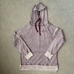 PINK by Victoria’s Secret Distressed Oversized Hoodie Pullover Sweatshirt Maroon